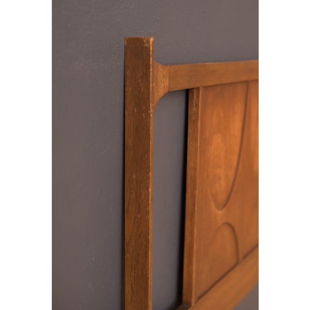 Brown Mid Century Modern Broyhill Brasilia Queen Headboard Frame For Sale - Image 8 of 11