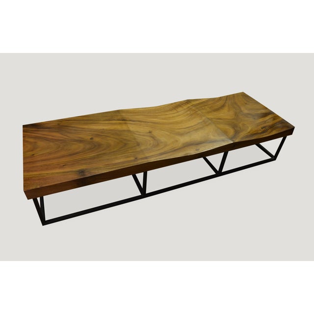 Andrianna Shamaris Suar Wood Wave Bench For Sale - Image 18 of 18