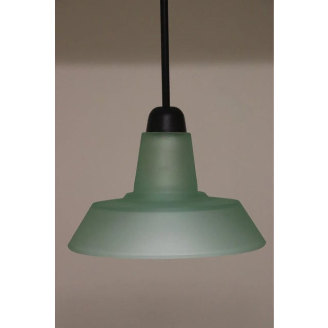 Late 20th Century 1990s Modern Murano Green Glass Pendant Lamp For Sale - Image 5 of 9