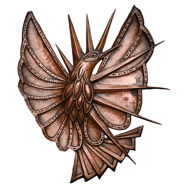 Art Nouveau Copper Relief Wall Decoration For Sale