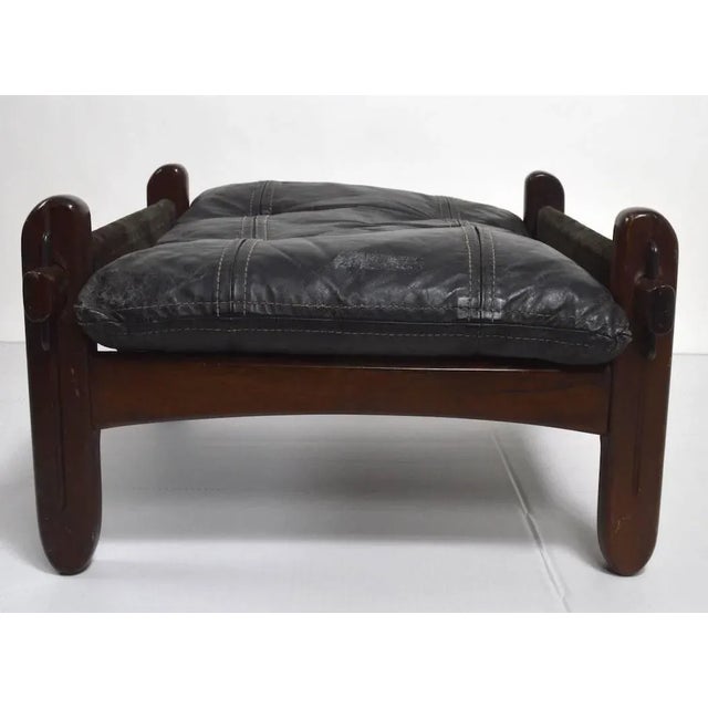 Black Brazilian Stool Footrest Ottoman by Jean Gillon For Sale - Image 8 of 9