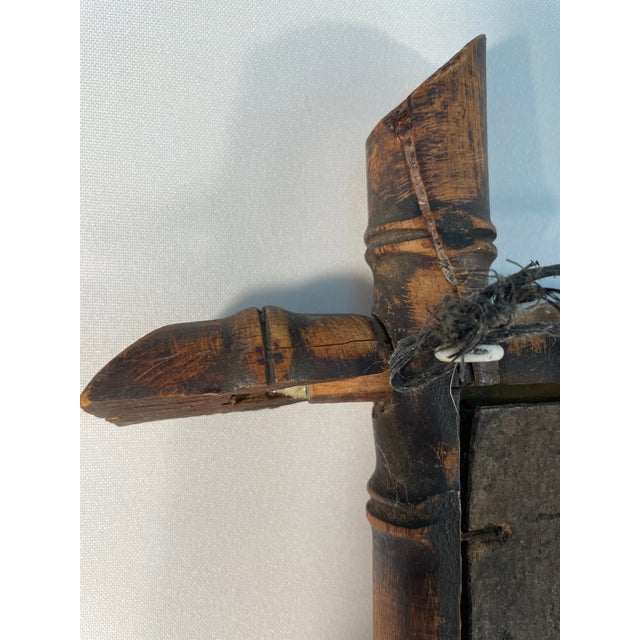 Wood 1920s French Faux Bamboo Wooden Wall Mirror For Sale - Image 7 of 11