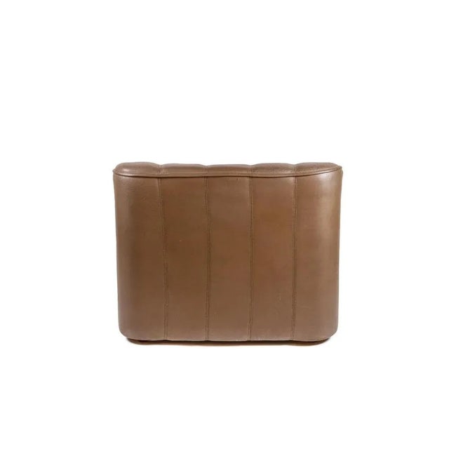 1970s Set of Armchair and Ottoman in Leather, 1970s For Sale - Image 5 of 11