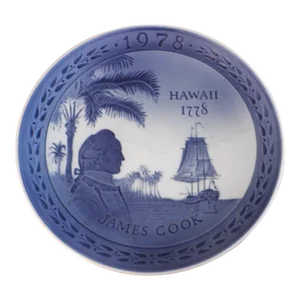 Royal Copenhagen Captain James Cook Nautical Hawaii Bicentennial Maritime Plate 1778-1978