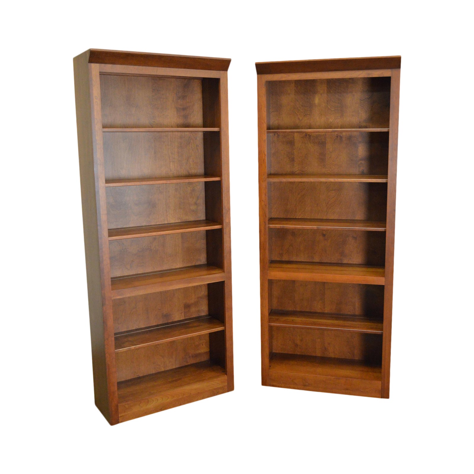 Ethan Allen American Impressions Solid Cherry Open Bookcases A Pair