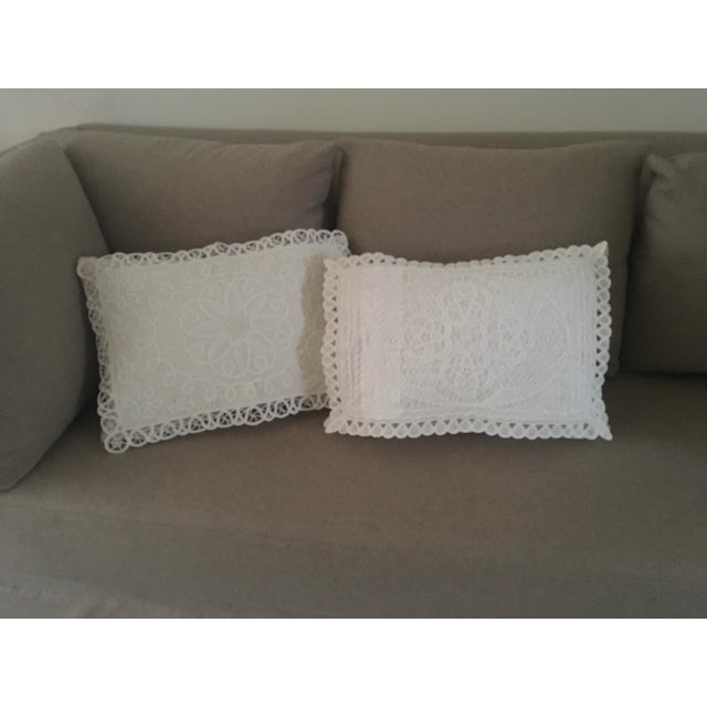 These are two pristine handmade complementary Irish Lace pillow cases. The work on them is beautiful and would look great...