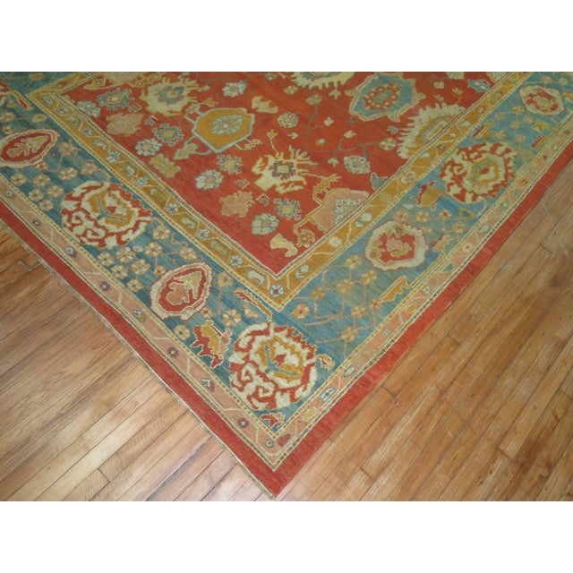 Textile Late 19th Century Antique Zabihi Collection Turkish Oushak Rug For Sale - Image 7 of 10