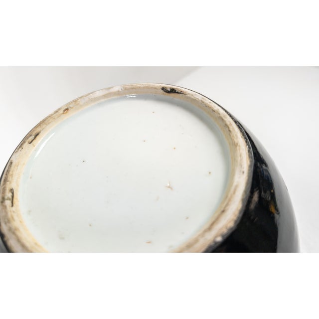 19th Century Chinese Chinoiserie Mirror Black Ginger Jar With Cover For Sale - Image 17 of 18