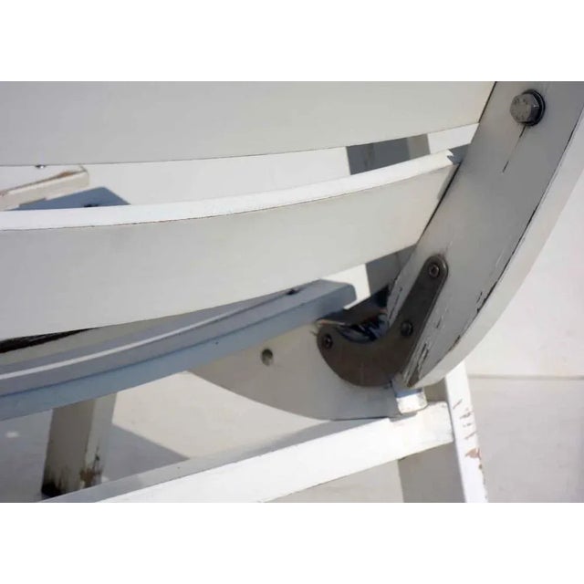 Folding Garden Armchair in White Wood, 1960s For Sale - Image 11 of 13