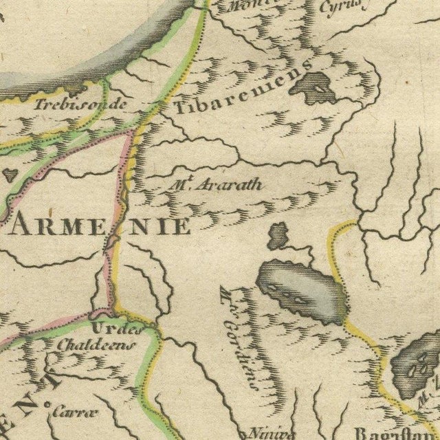 Gray Antique Map of Asia Minor by Pluche, 1765 For Sale - Image 8 of 12
