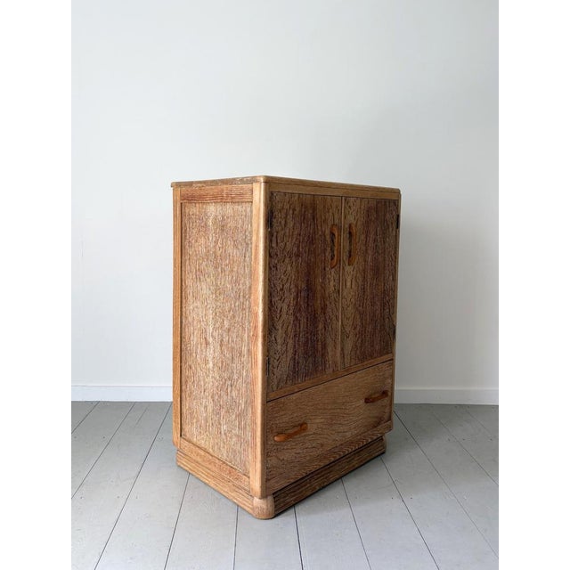 Limed Oak Tallboy Cabinet with Drawers, Great Britain, 1930s For Sale - Image 11 of 11