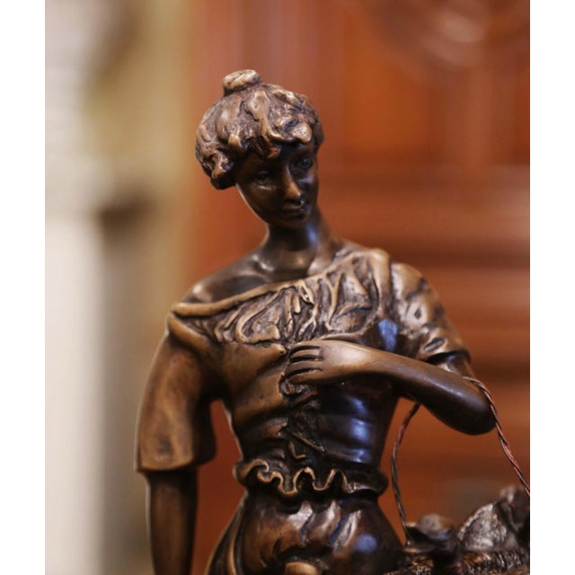 Late 19th Century 19th Century French Bronze Sculpture "The Lady With the Ducks" Signed Moreau For Sale - Image 5 of 12