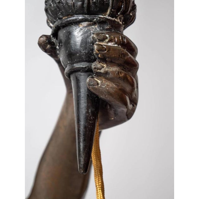 Large Bronze Statue of Cupids Carrying a Torch For Sale - Image 16 of 18