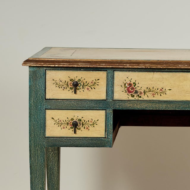 Neoclassical Vintage Italian Painted Desk For Sale - Image 3 of 14