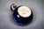 Cobalt Blue Flamed Glazed Earthenware Bowl with Handle and Hammered Metal Mount by André Villien, Paris, 1910-1920 For Sale - Image 10 of 11