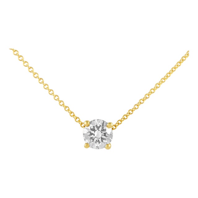 Alexander Beverly Hills 0.81ct Diamond Solitaire Pendant Necklace Yellow Gold For Sale