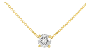 Alexander Beverly Hills 0.81ct Diamond Solitaire Pendant Necklace Yellow Gold