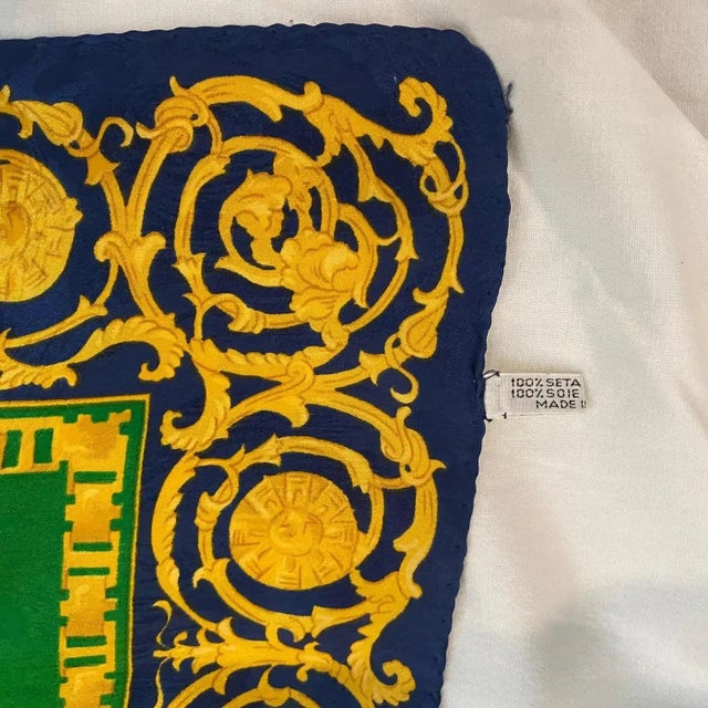 1980s Vintage Silk Color Italian Scarf Foulard by Renato Balestra For Sale - Image 9 of 11