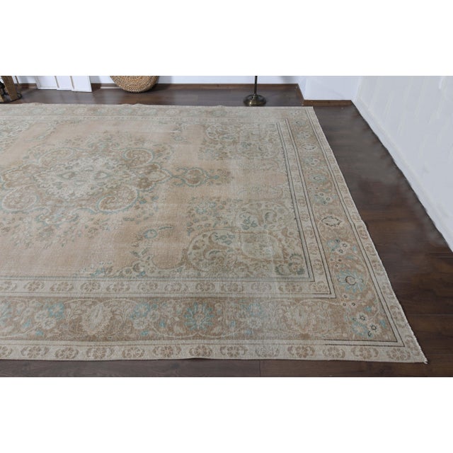 1970s Vintage Persian Handmade Wool Cotton Brown Area Rug For Sale - Image 9 of 11