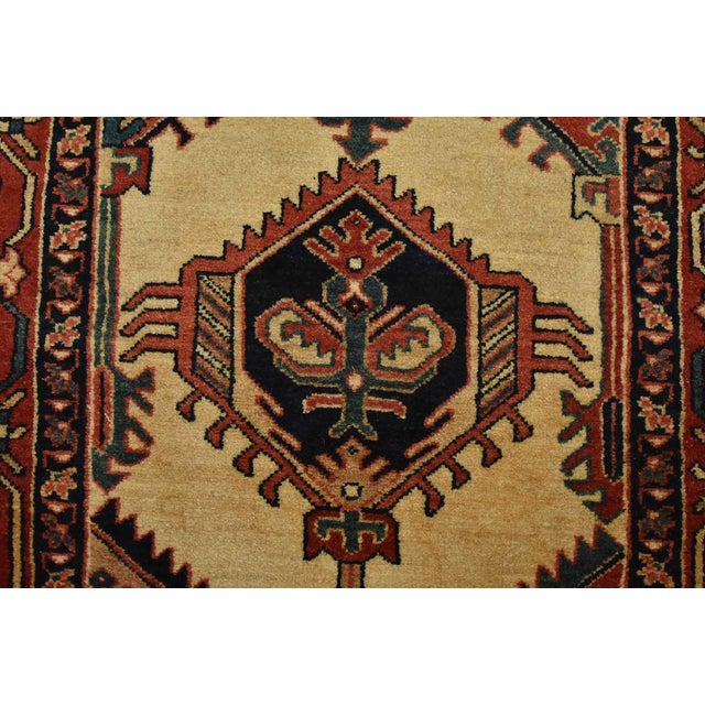 Fine Heriz Runner 3’2” X 10’7” Beige Wool Vintage Hand-Knotted Oriental Rug For Sale - Image 9 of 14
