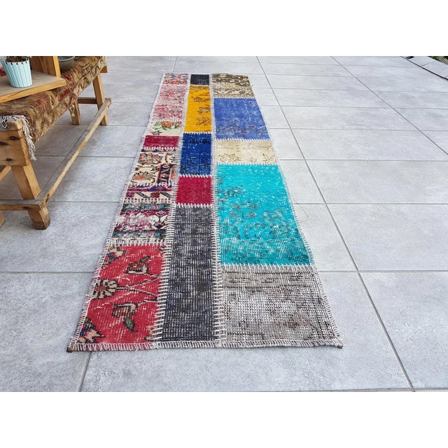 Textile Mid 20th Century Oushak Anatolian Hallway Runner For Sale - Image 7 of 10