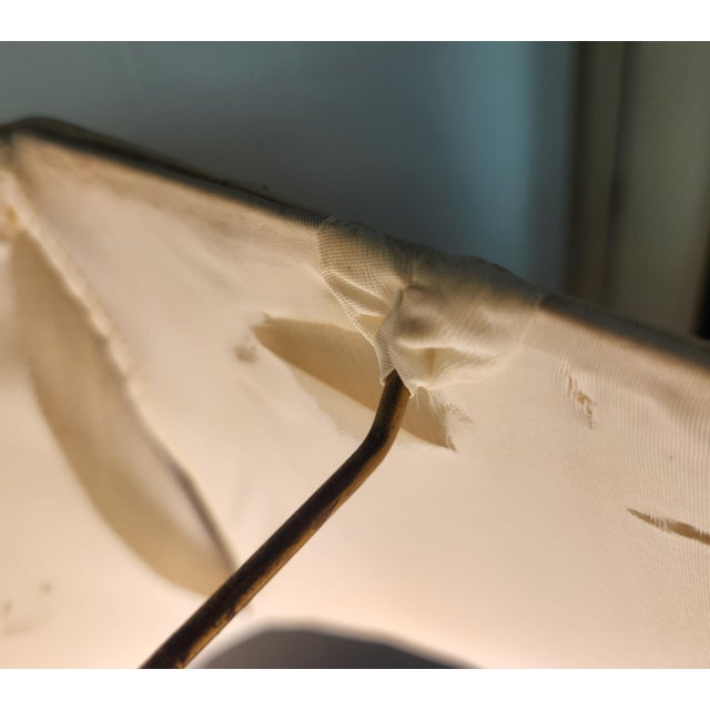 Gold Porcelain Painted Chinoiserie Lamp With Pagoda Shade 1950s For Sale - Image 10 of 10