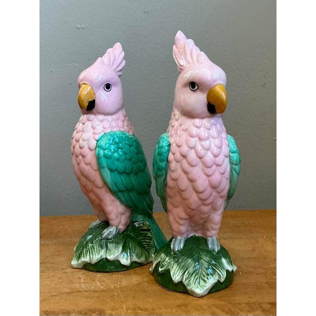 Vintage Ceramic Parrot Figurines - Pair For Sale - Image 12 of 12