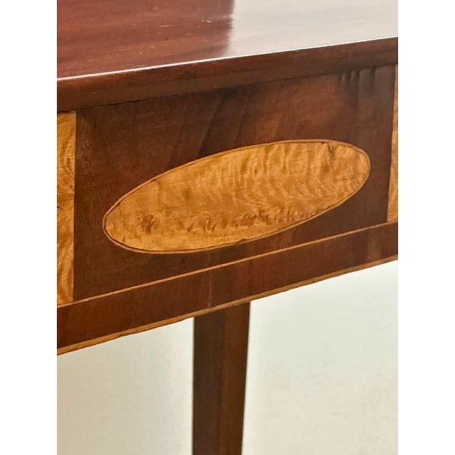 Federal Flip Top Mahogany and Satinwood Game Table , Circa 1820 For Sale - Image 9 of 13