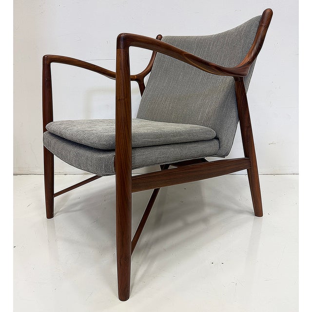 Danish Modern Model 45 Lounge Chair, Finn Juhl Manner, Pair For Sale - Image 10 of 16