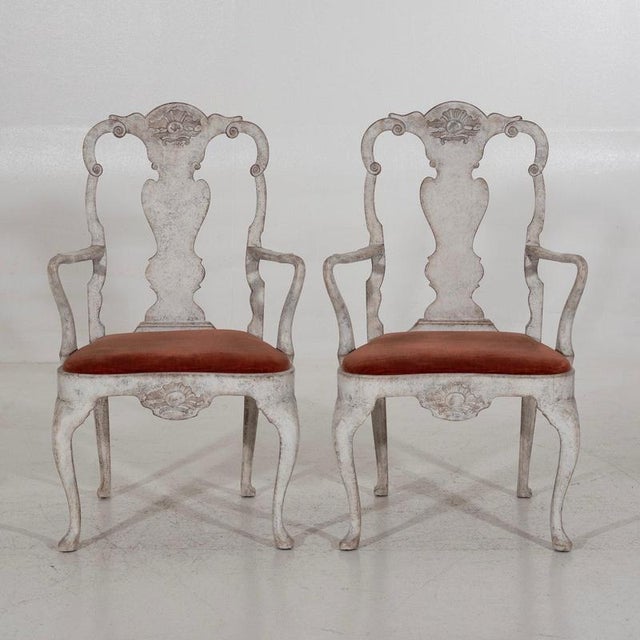 Rococo Swedish Armchairs, 19th Century, Set of 2 For Sale - Image 7 of 7