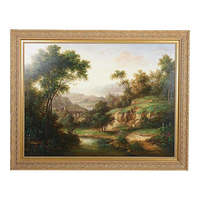 Late 20th Century Pablo Munoz (Peruvian, 1953-), Traditional Woodland Landscape, Oil on Canvas For Sale