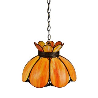 Vintage Slag Glass Pendant Ligh For Sale