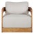 Paradiso Outdoor Solid Teak Swivel Chair - Gray Fabric For Sale