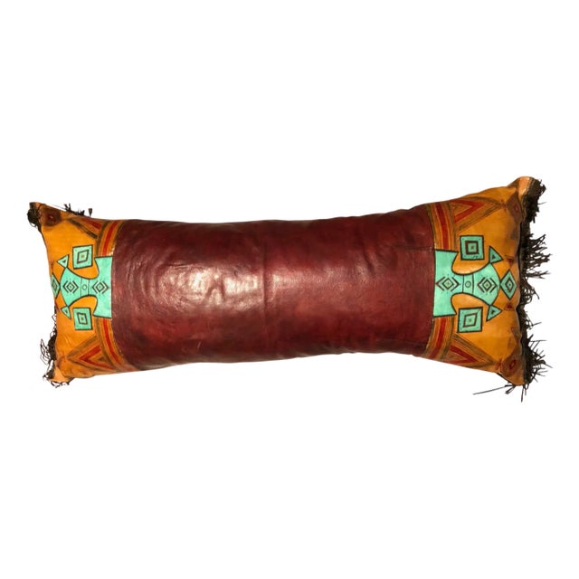 Vintage Tuareg Leather Tent Cushion, 1960s For Sale