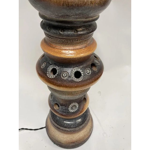 Large Ceramic Table Lamp attributed to Georges Pelletier, 1970s For Sale - Image 4 of 6