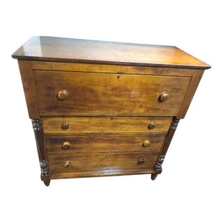 19th Century American Classical Cherry Gentlemen’s Chest of Drawers For Sale