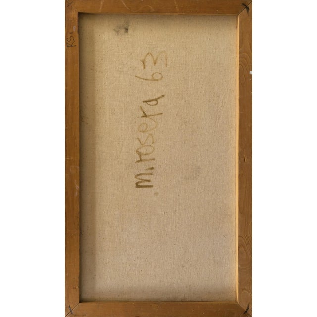 Burnt Orange 'Abstract in Coral and Ivory' by M. Rosera, 1963, Mid-Century Modernist Abstraction in Warm Colors For Sale - Image 8 of 8