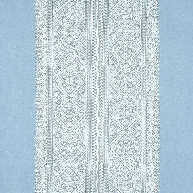 Rustic Sample - Schumacher Toledo Fabric in Chambray For Sale - Image 3 of 3