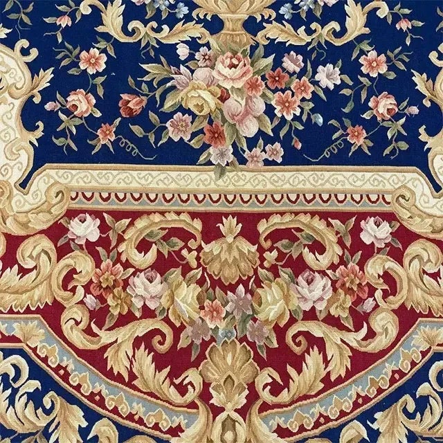 1990s Handwoven French Style Aubusson Area Rug 9’0″ X 12’0″ For Sale - Image 9 of 12