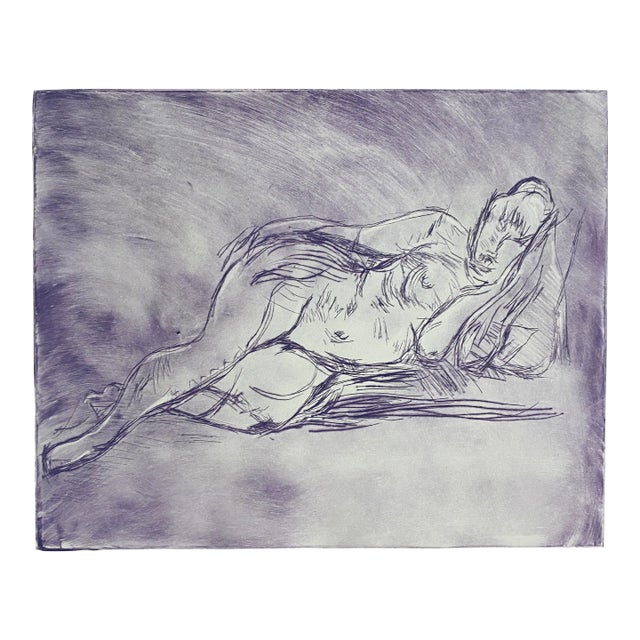 1975 Margaret Friedlander Reclining Odalisque Etching For Sale
