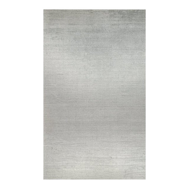 2010s Rug & Kilim’s Modern Rug in Solid Gray and Off-White Striae - 12x20 For Sale