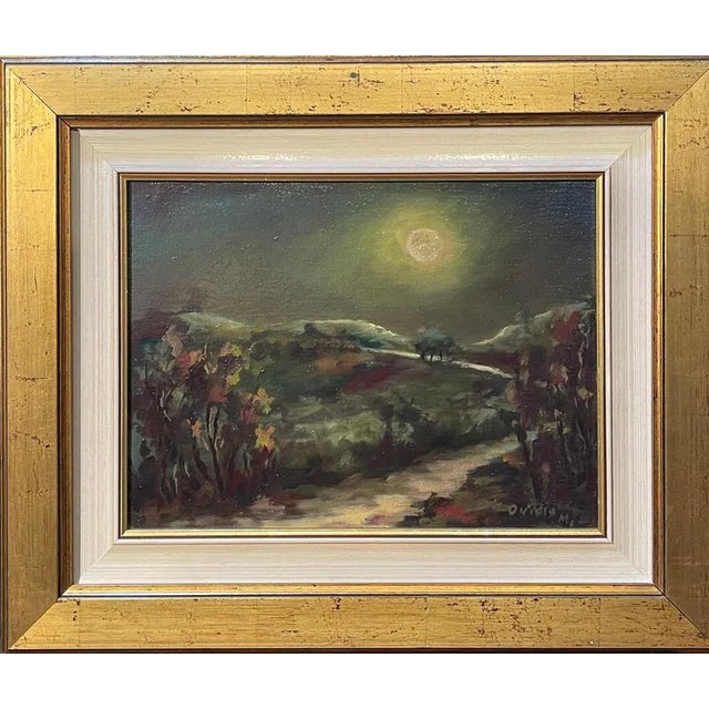 Ovidio Manetti, Rural Night Scene, Oil on Canvas, Framed For Sale