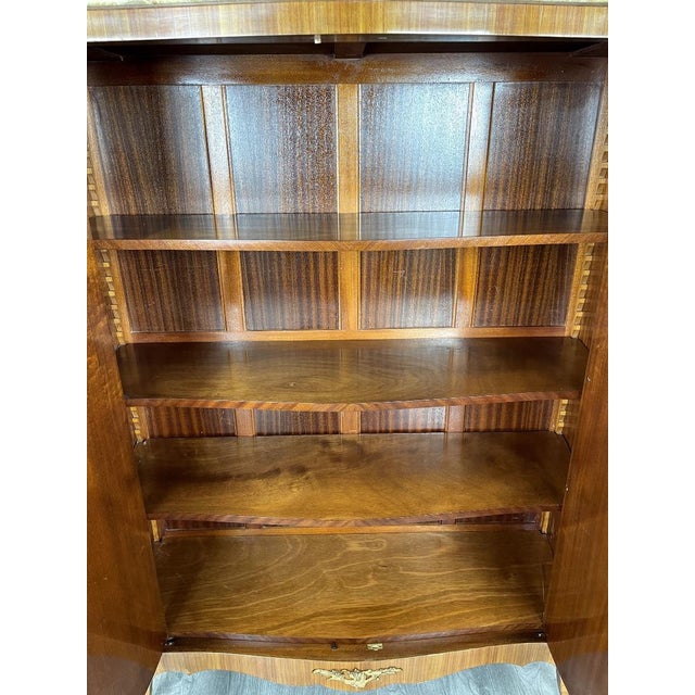 Brown 20th Century Louis XV Style Marquetry Wardrobe For Sale - Image 8 of 11