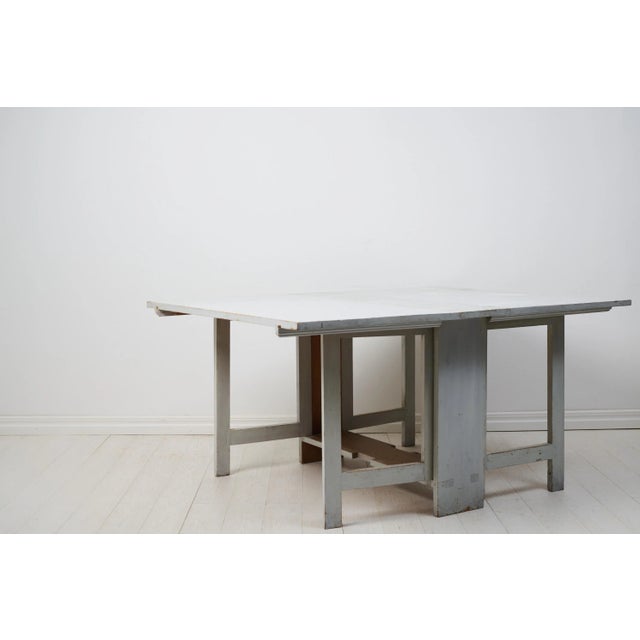 Antique Northern Swedish Gustavian Light Drop-Leaf Table For Sale - Image 4 of 11