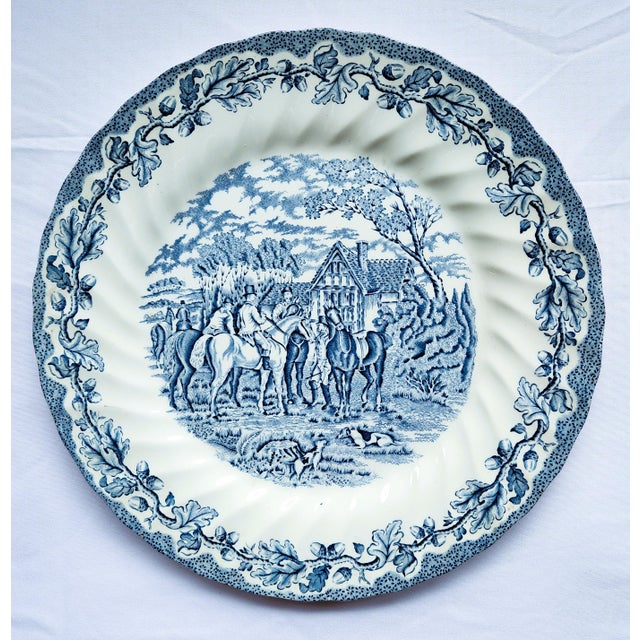 Ceramic Myott Country Life Blue & White Dinner Plate For Sale - Image 7 of 7
