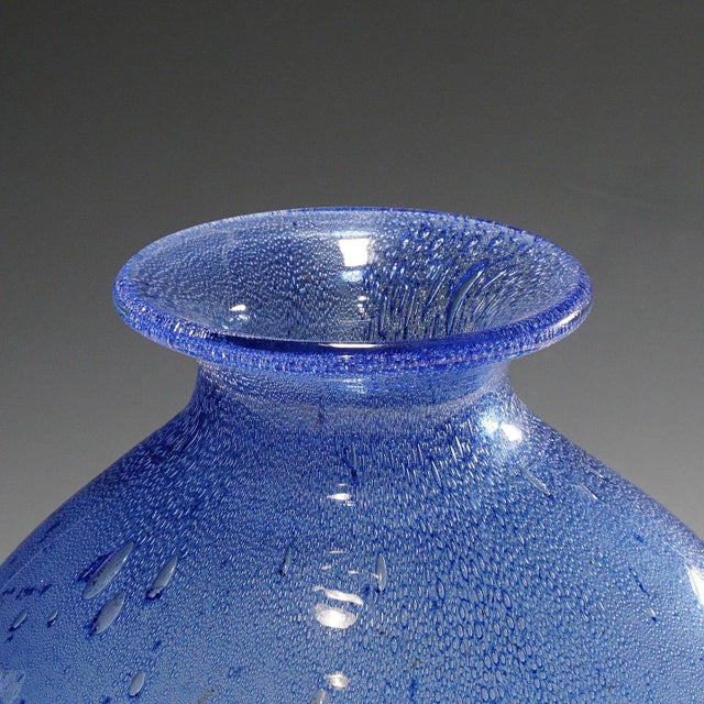 Blue Monumental Ercole Barovier - Barovier & Toso Efeso Blue Vase 1964 For Sale - Image 8 of 12