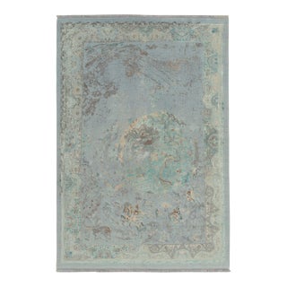 Rug & Kilim’s Classic Style Contemporary Rug in Blue-Grey Pictorials For Sale