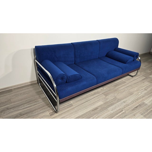 Bauhaus Chrome Sofa by Robert Slezák for Slezák Factories, 1930s For Sale - Image 13 of 16