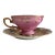 Vintage Pink Love Story Tea Cup and Saucer by JKW Decor Carlsbad of Germany For Sale