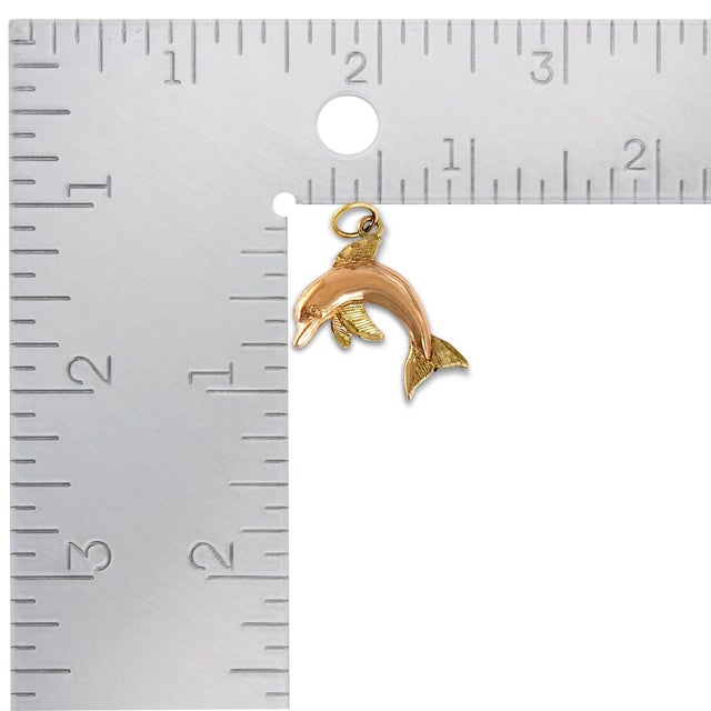Polished Rose Gold Dolphin with Yellow Gold Accents For Sale - Image 4 of 4